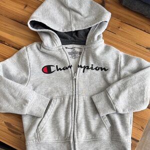 Champion Light Gray Kids Zip-Up Hoodie